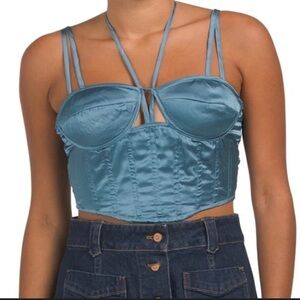 JAPNA NWT satin cut out corset size m